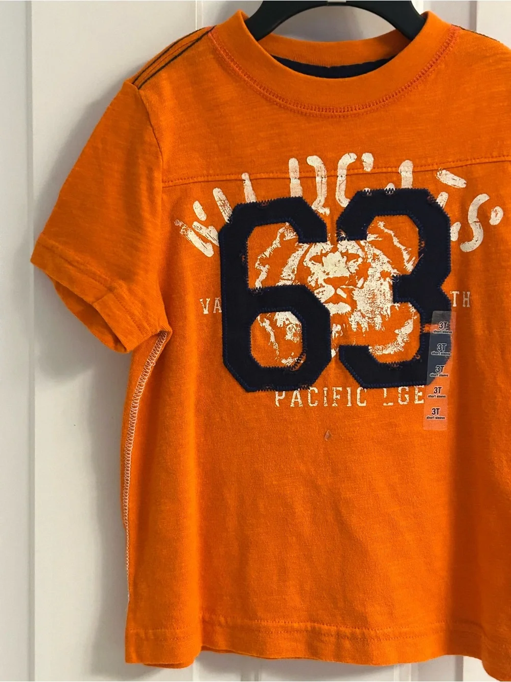 NWT-Boys Arizona Jean Company Orange Tee with Navy '63' On The Front